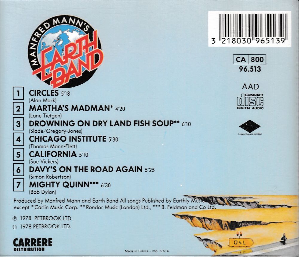 CD Manfred Mann's Earth Band Watch CD et vinyles
