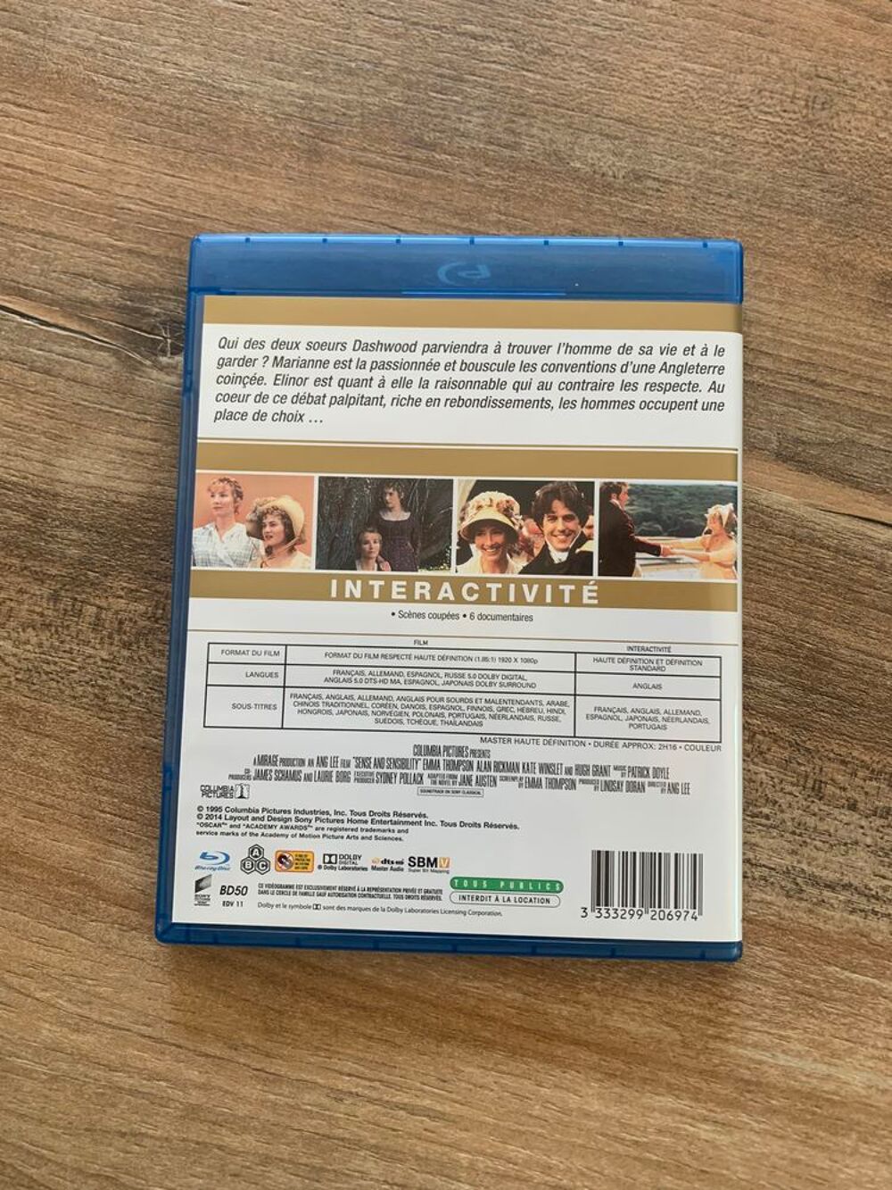 Blu ray " Raisons et sentiments " DVD et blu-ray