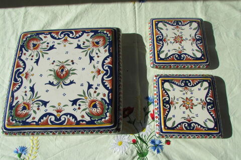 Dessous de plat et de bouteille en faience Desvres 55 Montfa (81)