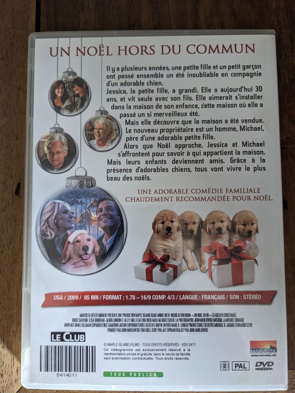 DVD "Un No&euml;l en Or" - Film familial pour les f&ecirc;tes DVD et blu-ray