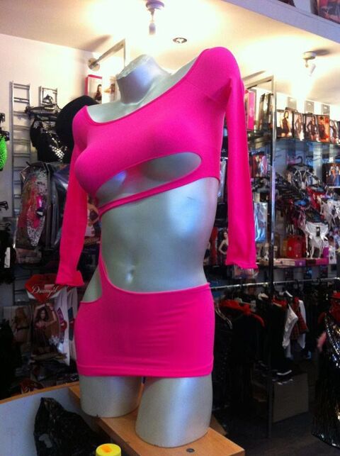 Mini robe sexy rose fluo taille unique neuf. 50 Lyon 2 (69)