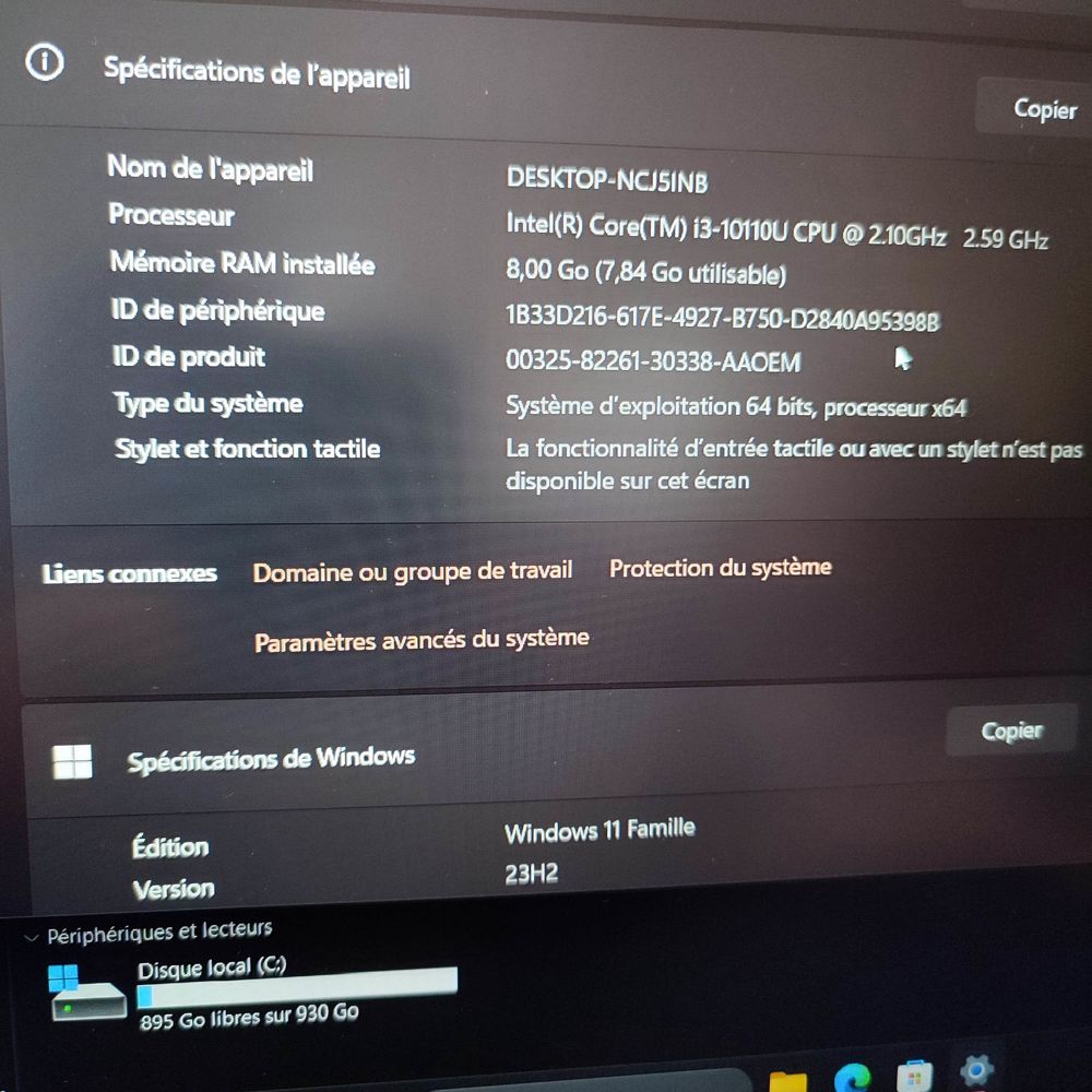 Pc portable honor MagicBook X 15 i3 Matériel informatique