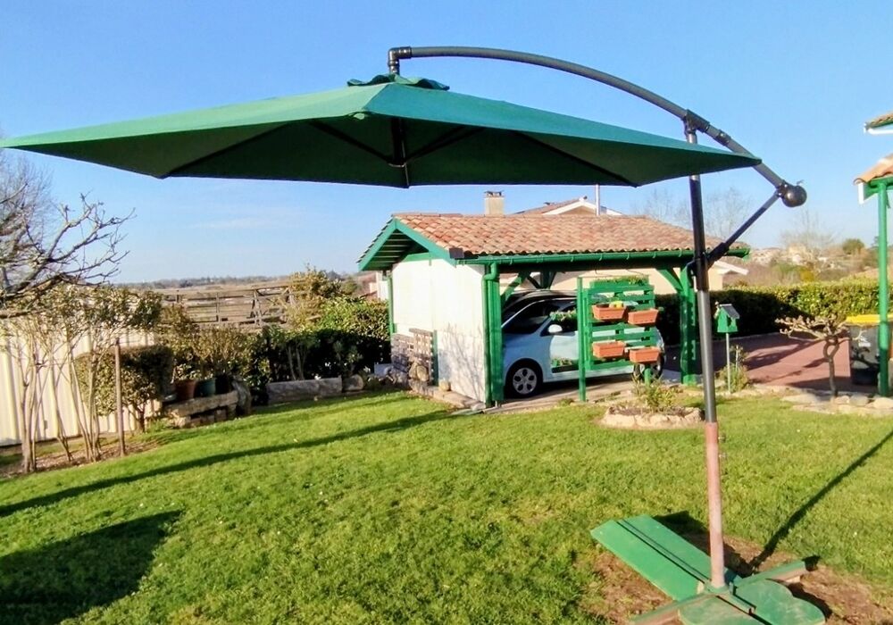 Parasol d&eacute;port&eacute; toile verte Jardin