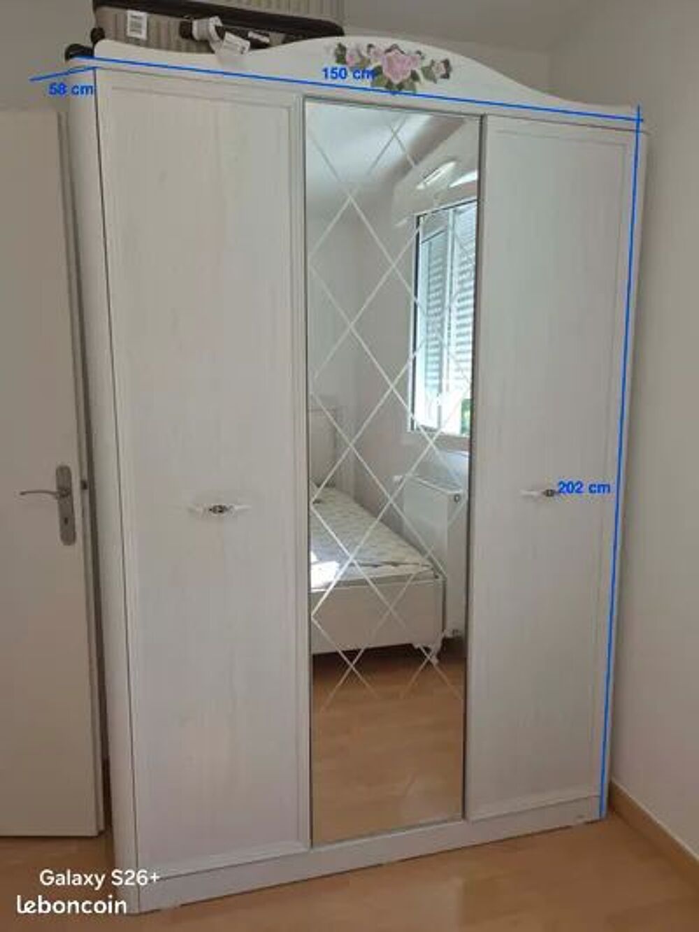 Ensemble chambre fille (Lit, Armoire, Commode, Chevet) Mobilier enfants