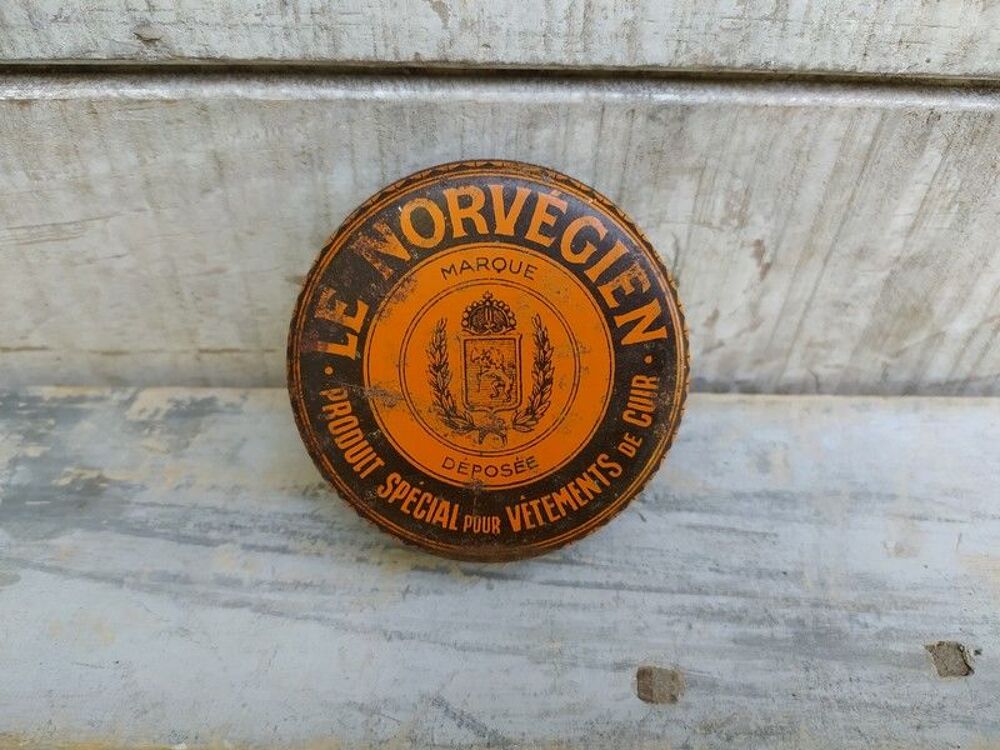 Ancienne Boite Publicitaire Cirage Cuir Le Norv&eacute;gien 