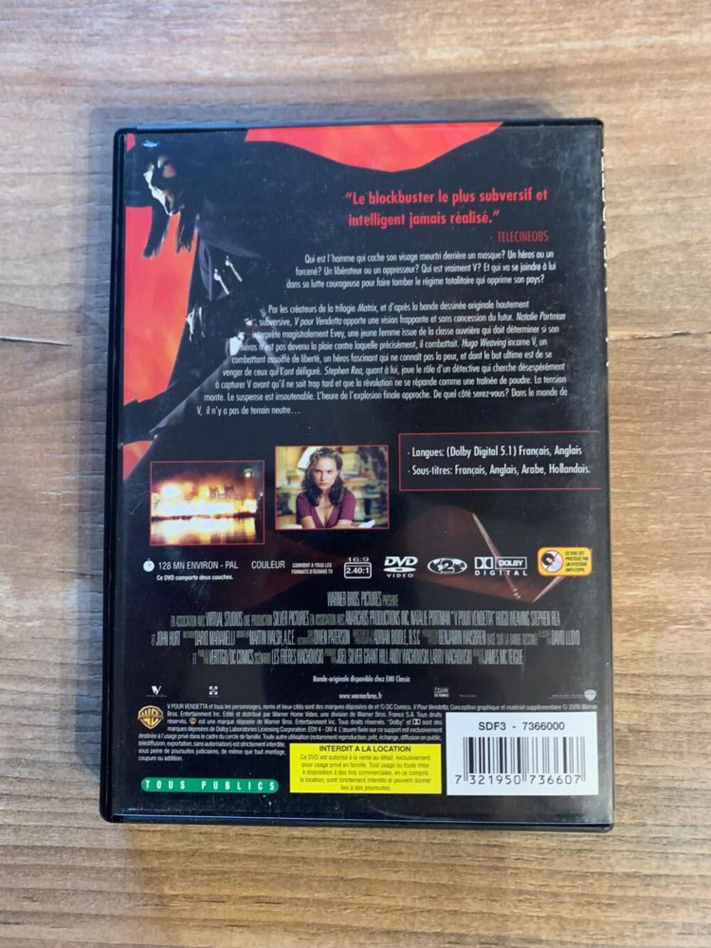 DVD " V comme vendetta " DVD et blu-ray