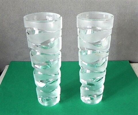 Paire de bougeoirs/ Soliflore en verre 18 Albi (81)