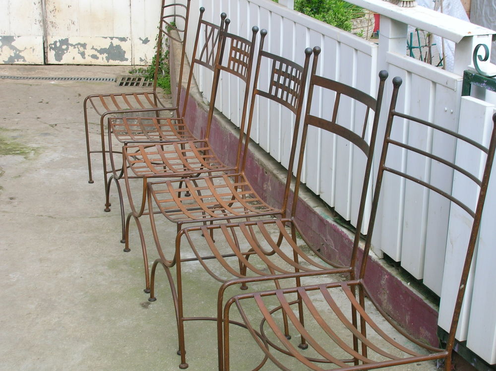  6 chaise fer forge Jardin