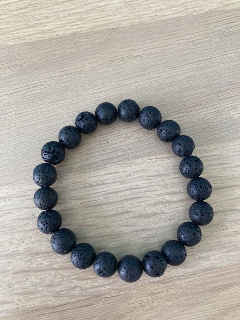 Bracelet Pierre v&eacute;ritable 17 cm de Lave perles 8mm Bijoux et montres