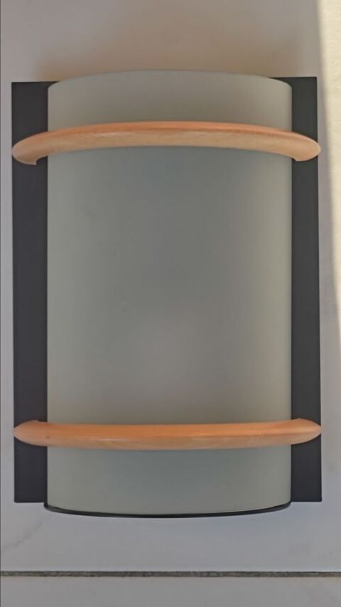 Applique murale verre mtal bois Lomme (59)