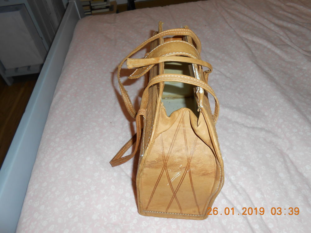 Sac &agrave; main cuir marron tr&egrave;s clair Maroquinerie