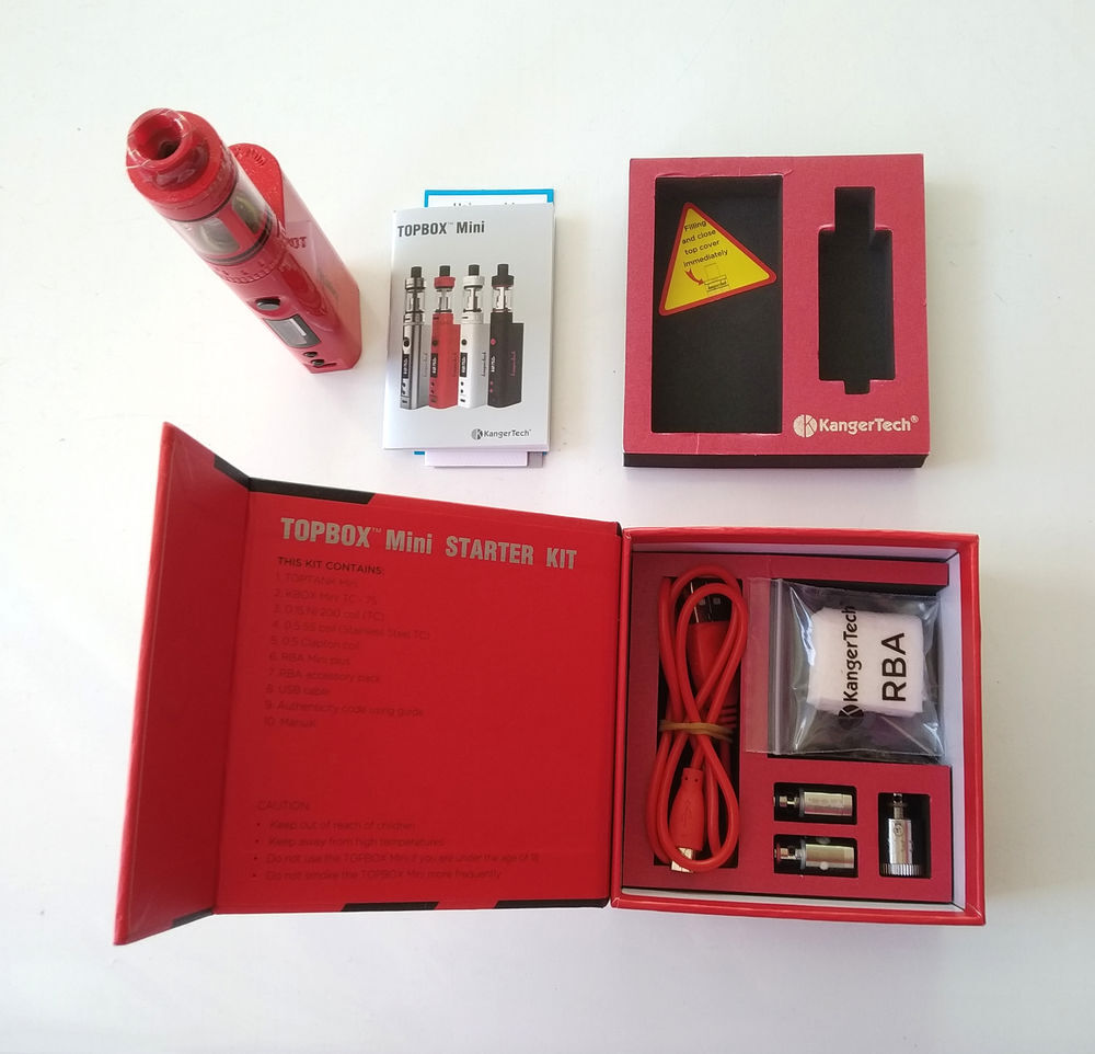 Pack e-cig KangerTech TOPBOX Mini (Rouge) + Nb &eacute;quipements Electroménager