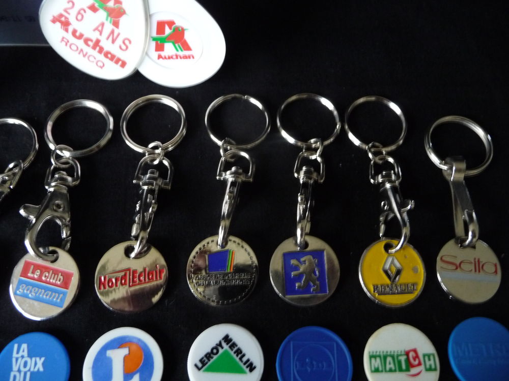 Jetons de caddie divers (m&eacute;tal ou plastique) 