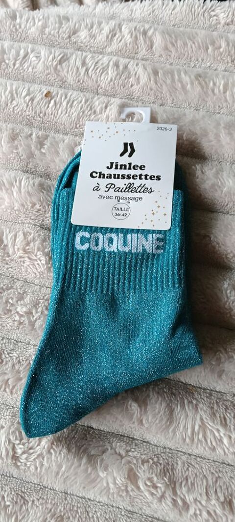 Chaussette pailletée avec message Hersin-Coupigny (62)