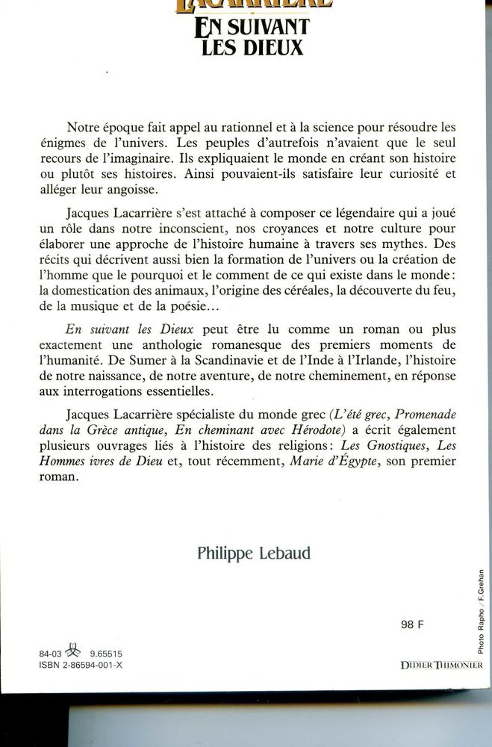 EN SUIVANT LES DIEUX Livres et BD