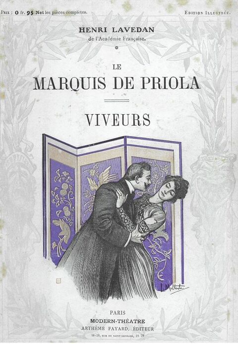 livre , le Marquis de Priola ,Viveurs de  Henri Lavenan 12 Tours (37)