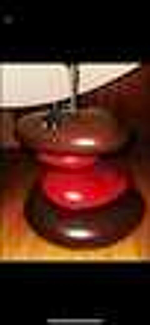 Lampe Galets Marron et bordeaux Dcoration