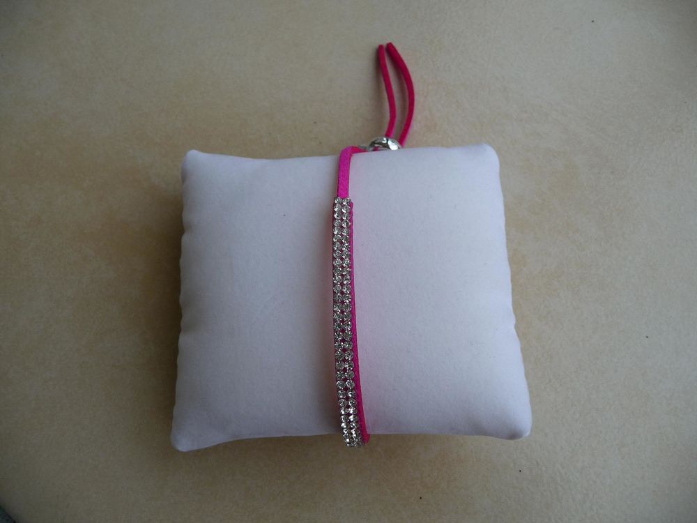 2 Bracelets Fuchsia &amp; Orange avec strass Bijoux et montres