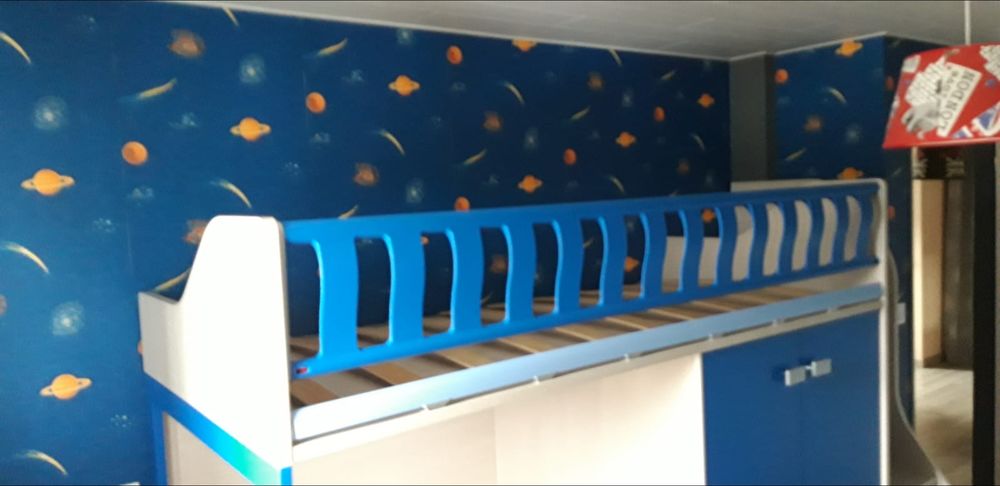 Lit mezzanine enfant avec tiroirs et armoire de rangement Meubles