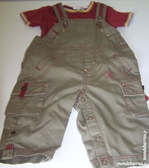 salopette b�b�avec tee-shirt  T 6 mois/67 cm 0 Luisant (28)