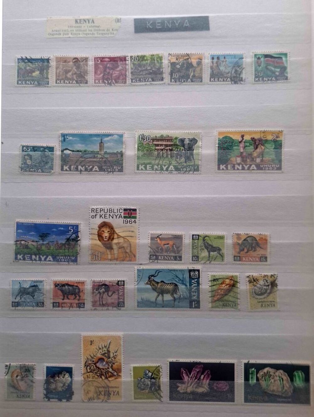 S&eacute;rie de timbres de collection du Kenya 