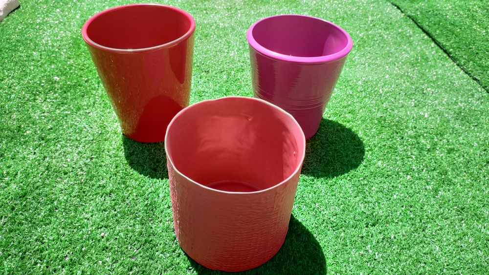 Lots de 3 Pots de Fleurs en Terre Cuite Jardin