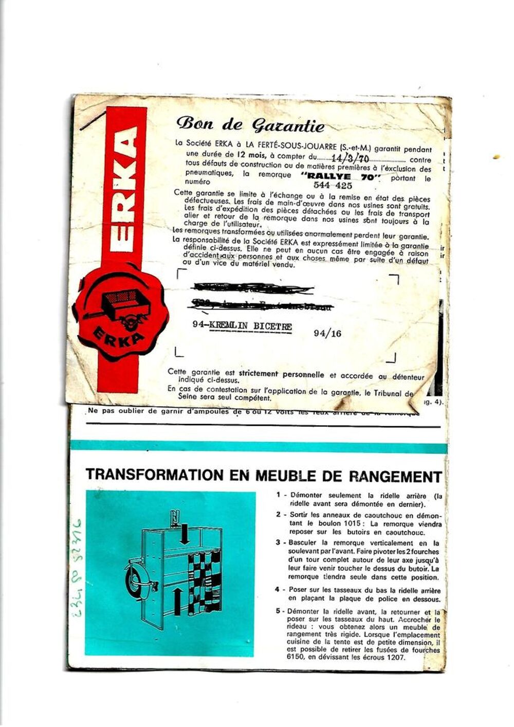 Remorque ERKA Bricolage