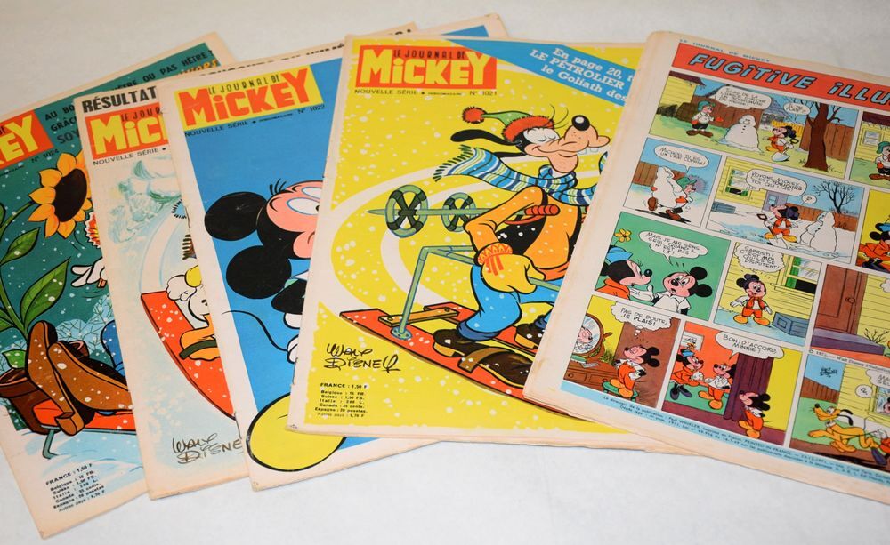  Le Journal de Mickey x 5 - 1972 - 1020 &agrave; 1024 Livres et BD
