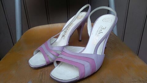 Sandales Vintage ann�es 1950/60  tout cuir 36,5 20 Roquefort-les-Pins (06)