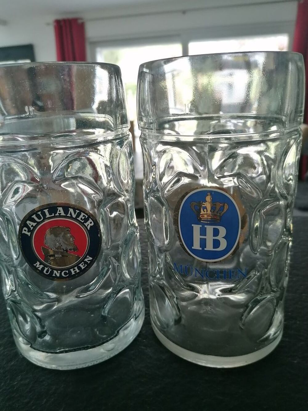 Lot de 8 chopes &agrave; bi&egrave;re allemande de collection 