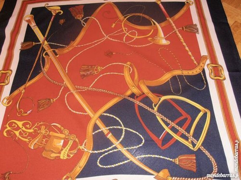 Foulard &eacute;questre marine et rouge (50) Bijoux et montres