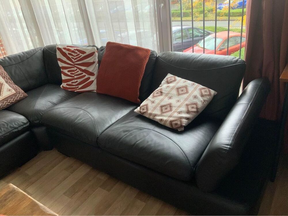 SALON ANGLE SIMILI CUIR MARRON Meubles