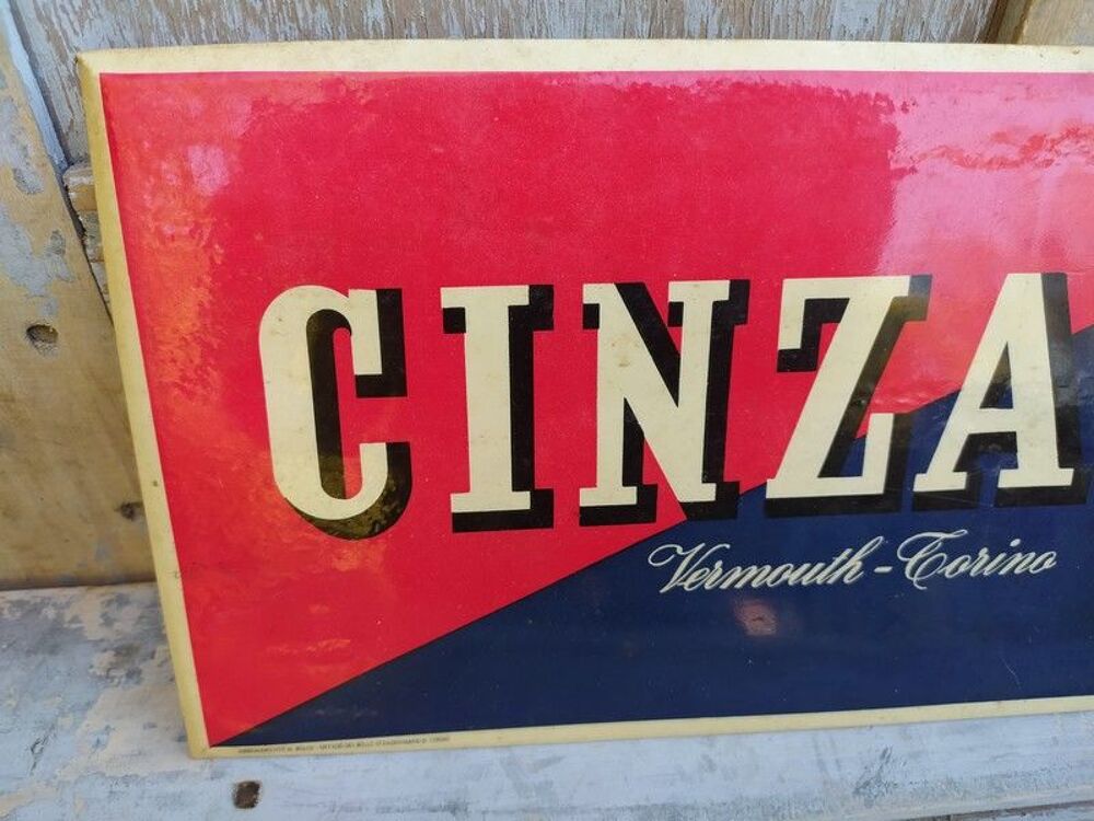 Ancienne Plaque Glacoide Cinzano Vermouth- Torino Milan 