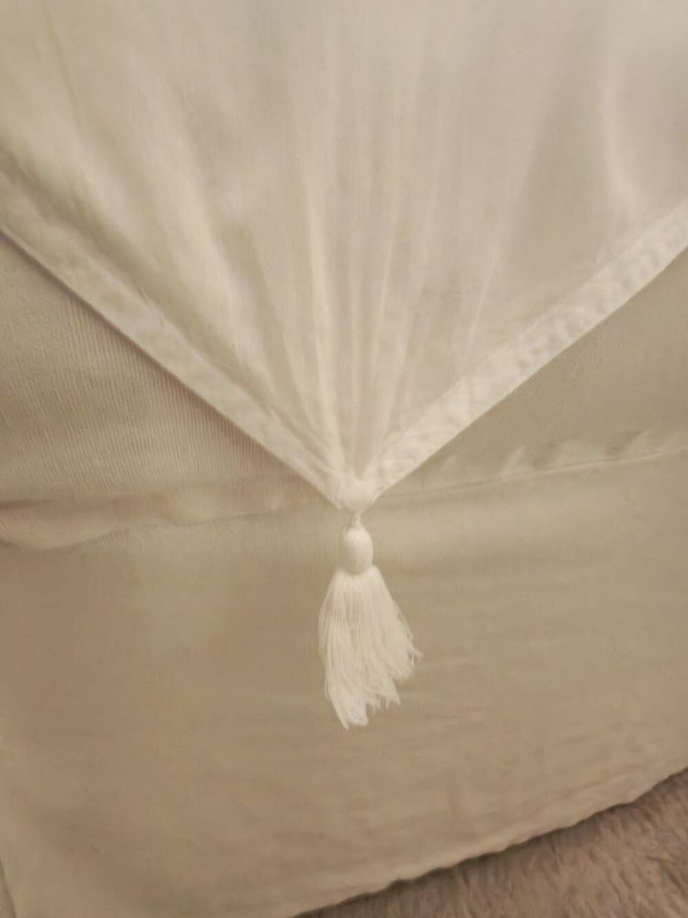 Rideaux blanc shabby chic marque Maison d'&eacute;t&eacute; Décoration