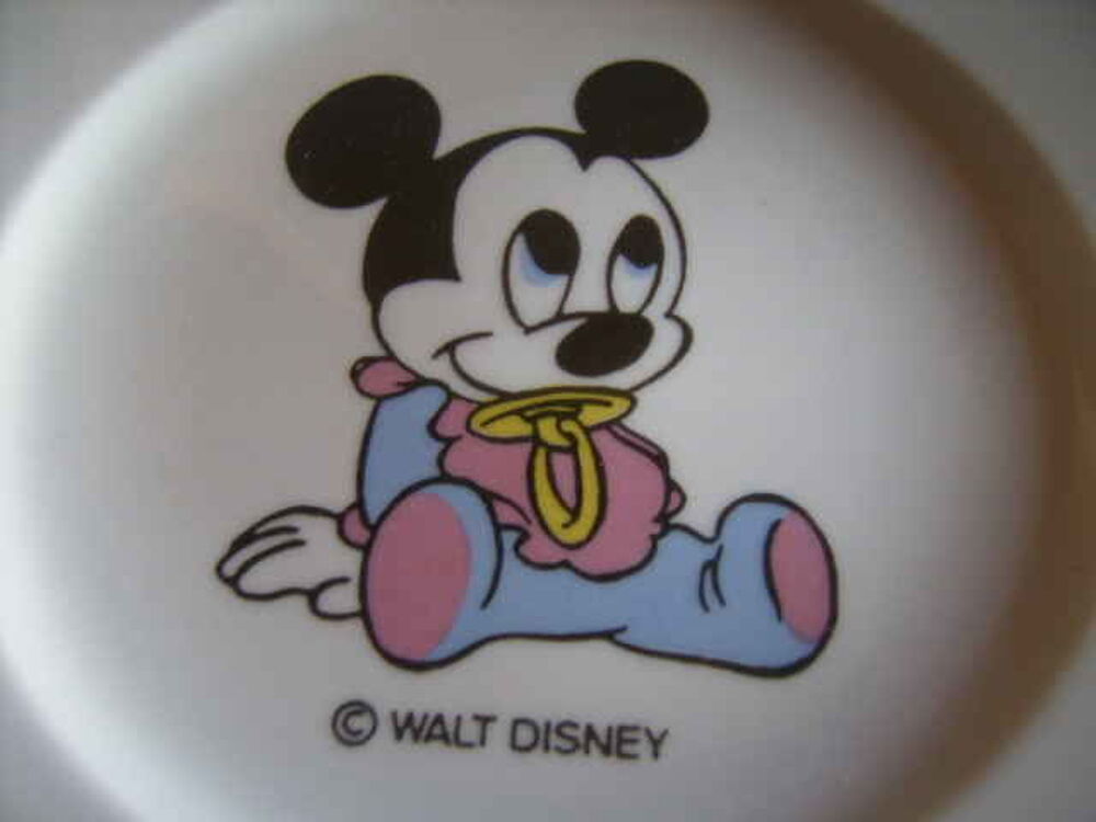 ASSIETTE PORCELAINE DECOR MICKEY CADEAU DE NAISSANCE Jeux / jouets