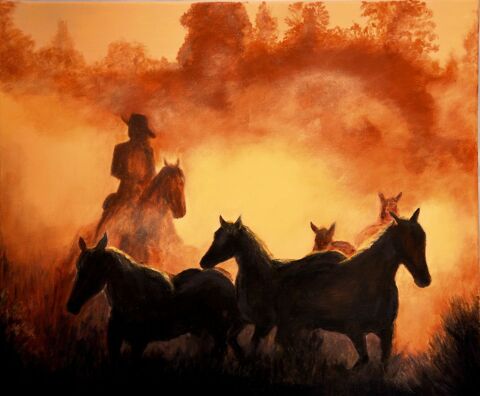 tableau.   toile peinture acrylique. 35 La M�nitr� (49)