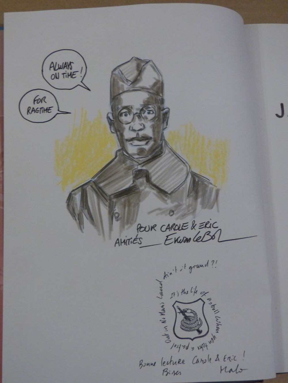 BD JAZZ LIEUTENANT avec une d&eacute;dicace Livres et BD
