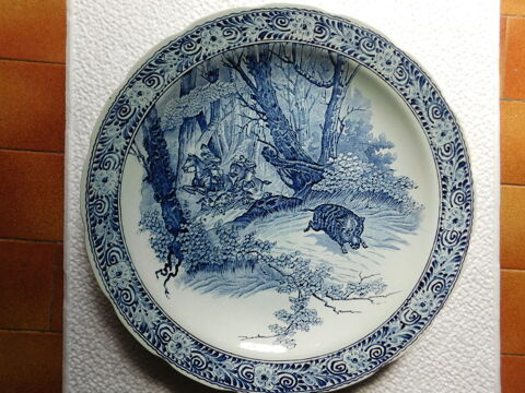 plat bleu d elft  diametre 40 cm 10 Oyonnax (01)