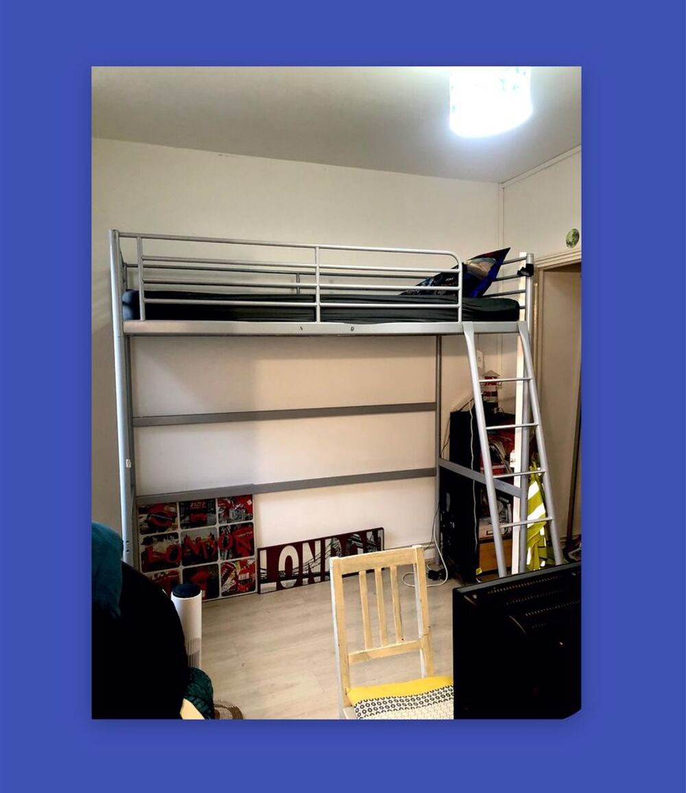 Lit mezzanine une personne avec bureau en dessous grande pla Meubles
