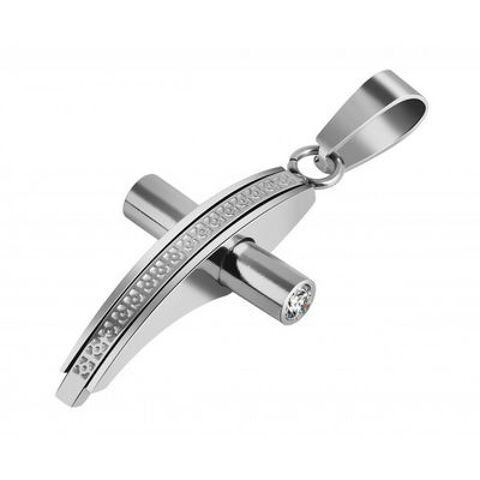 pendentif croix acier inoxydable Marie Perle 5 Lezoux (63)