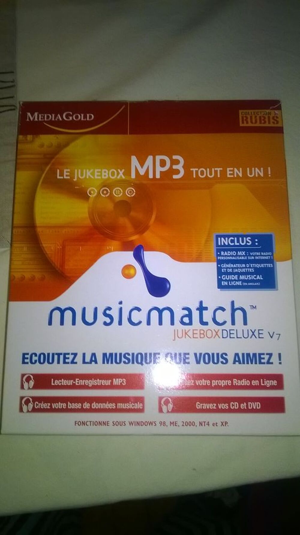 Coffret Musicmatch v7
Inclus :Radio MX
Matériel informatique