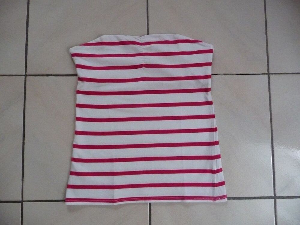 Bustier blanc ray&eacute; rouge PIMKIE T. 38 Vêtements