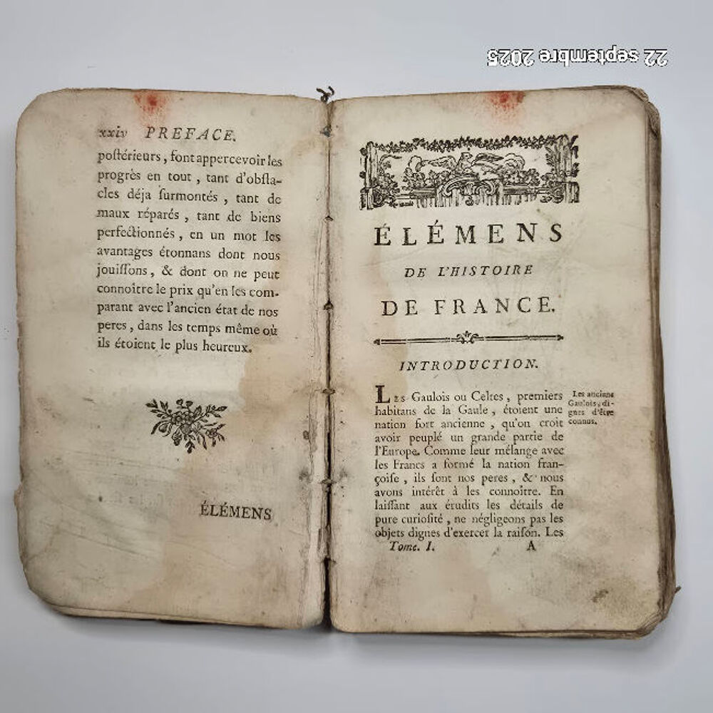 El&eacute;mens de l'Histoire de France depuis Clovis jusqu'&agrave; Saint Livres et BD
