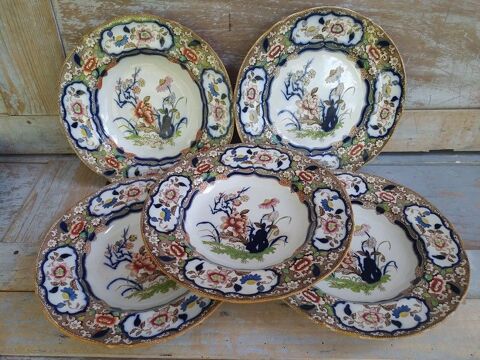 Assiettes Faïence Victorienne Japanese Minton et Hollins Loches (37)
