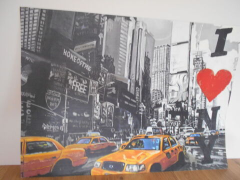 Peinture Taxis Newyorkais I love New-York en parfait état 20 Retiers (35)
