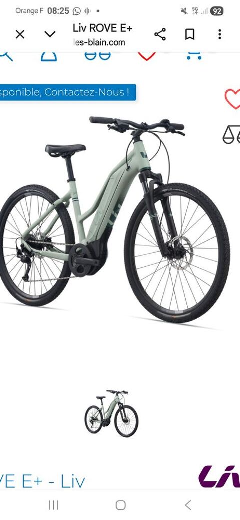 Velo vtc electrique LIV ROVE E+ 1600 Vaugneray (69)