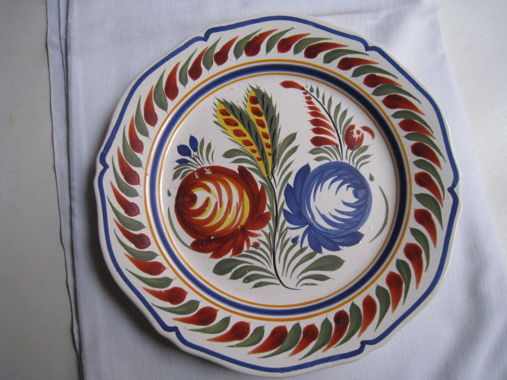 Assiette Henriot Quimper num&eacute;rot&eacute; Décoration