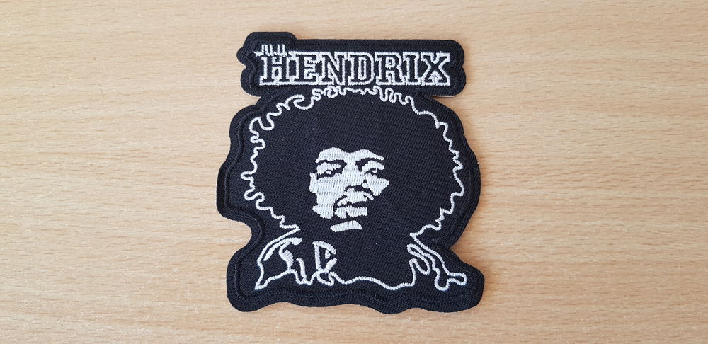ecusson brod&eacute; 
Jimi Hendrix 
8,5x9 cm
thermocollant 