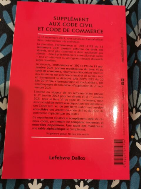supplément aux codes civil et commerce- 2022 Béziers (34)