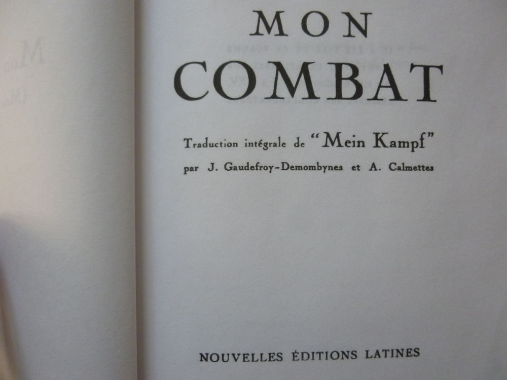 MEIN KAMPF . MON COMBAT . ADOLF HITLER . WW2 